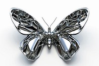 3d render of butterfly metal white background accessories.