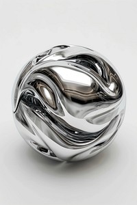 3d render of sphere jewelry silver metal.