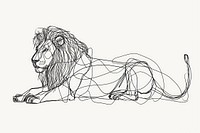 Continuous line drawing lion art sketch animal.