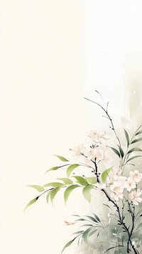 Ink painting minimal of garden backgrounds flower plant.