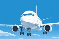 Close up Illustration of blank white airplane aircraft airliner vehicle.