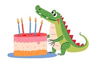 Birthday cake with crocodile dessert representation anniversary.