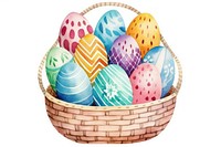 Easter eggs basket white background celebration.