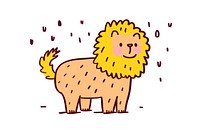 Doodle illustration of lion cartoon animal mammal.