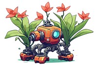 Robotic indoor plant cartoon flower technology.