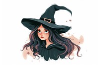 Witch drawing cartoon sketch.