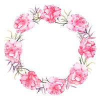 Carnation circle border pattern flower wreath. AI generated Image by rawpixel.