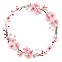 Cherry blossom circle border flower wreath plant. AI generated Image by rawpixel.