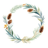 Pine wreath with pine cone pattern circle plant. AI generated Image by rawpixel.