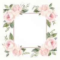 Little white rose square border pattern flower plant. AI generated Image by rawpixel.