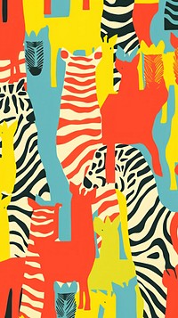 Stroke painting of kind of animals pattern mammal zebra.