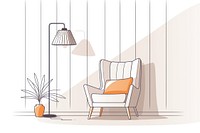 Modern design interior furniture armchair drawing.
