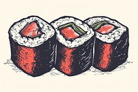 Maki sushi rolls rice food red.