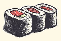 Maki sushi rolls rice food freshness.