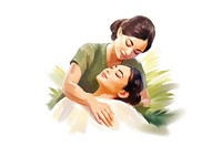 Massage adult white background togetherness. 