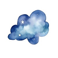 Dark blue cloud star sky white background. AI generated Image by rawpixel.