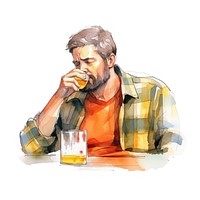 Men alcoholic drinking adult white background. AI generated Image by rawpixel.