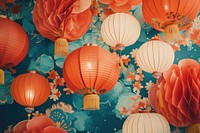 Collage Retro dreamy of travel to china lantern art chinese new year.
