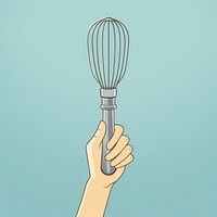 Hand holding of whisk electricity technology appliance.