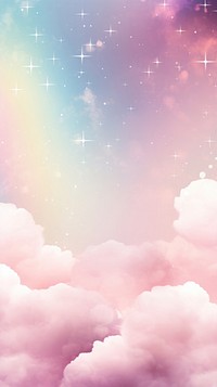  Rainbow unicorn cloud backgrounds outdoors. AI generated Image by rawpixel.
