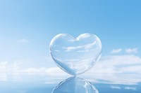  Clear glass heart reflection sky transparent. AI generated Image by rawpixel.