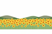Illustration of sunflower field border plant backgrounds landscape.