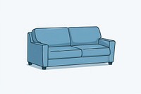 A blue sofa icon furniture chair comfortable.