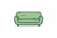 A green sofa icon furniture white background comfortable.