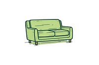 A green sofa icon furniture armchair drawing.