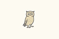 An owl walking icon drawing animal sketch.