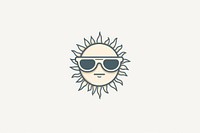 Sun wearing glasses icon sunglasses logo representation.