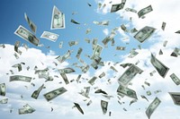 Floating money backgrounds dollar investment.