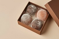 Red bean mochi box chocolate dessert.