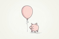 Piggy bank balloon mammal transportation.
