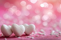 Valentine day white hearts on pink background backgrounds love confectionery.