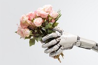 3d florist robot hand flower plant technology.