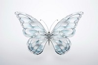 Butterfly side view transparent animal glass.