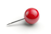 3d render of single push pin logo white background lollipop sphere.