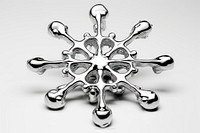 3d render of snowflake jewelry brooch metal.