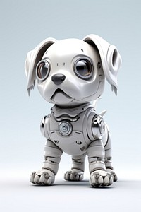 3d render dog robot cute representation technology.