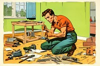 Man doing renovation work at home architecture carpenter building. AI generated Image by rawpixel.