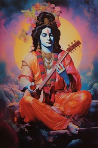 Hindu god musician adult art. AI generated Image by rawpixel.