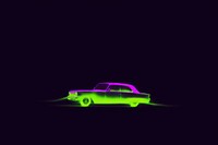 Vintage car neon vehicle purple.