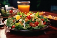 Healthy salad dish plate food refreshment.