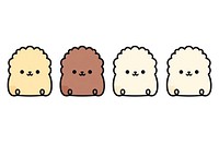  Puppies in a row cute pomeranian cartoon. AI generated Image by rawpixel.