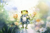 Cute baby frog amphibian outdoors cartoon. AI generated Image by rawpixel.
