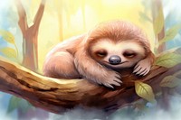 Cute baby sloth wildlife outdoors animal. AI generated Image by rawpixel.