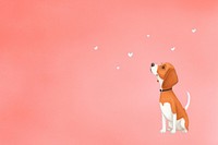  A beagle on a pinkbackground animal mammal hound. 