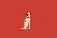  A dalmatian dog wearing sunglasses on a red background animal mammal humor. AI generated Image by rawpixel.