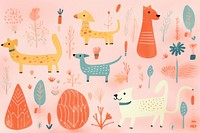  Dogs and shapes pattern animal sketch. AI generated Image by rawpixel.